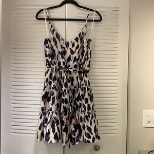 She & Sky boutique dress. Navy, white and brown. Size Medium.